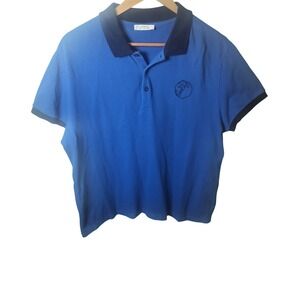 Versace Collection Mens Blue Medusa Logo Pique Polo Shirt XXL V800499 VJ00063